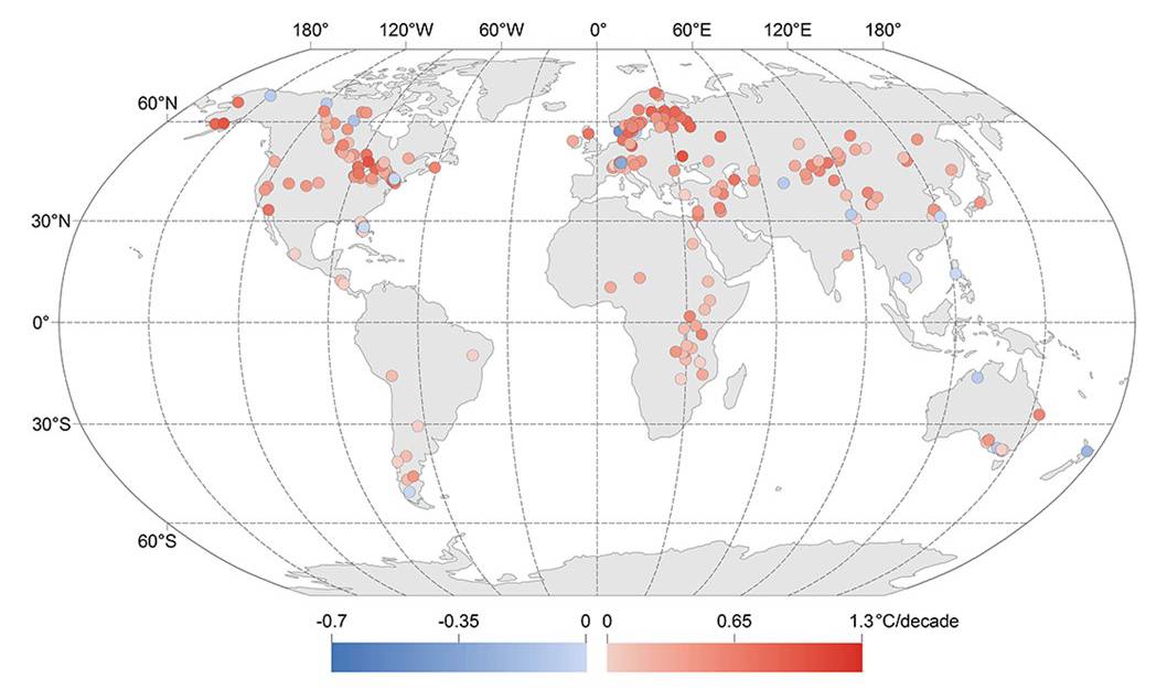 Lakes are warming at a global average of 0.34 degrees Celsius per decade (0.61 degrees Fahrenheit per decade)..