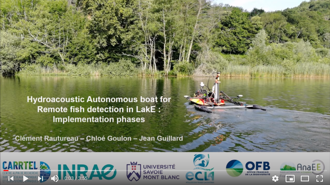 Mise en oeuvre du HARLE ((Hydroacoustic Autonomous boat for Remote fish detection in LakE - partenariat #CT2MC)